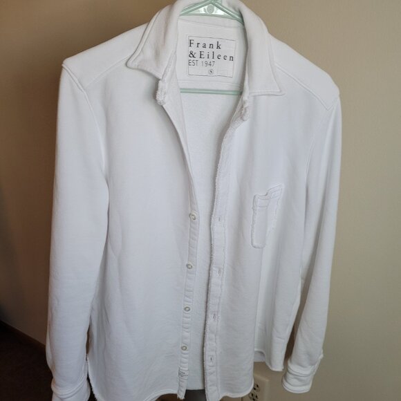 Frank & Eileen - Eileen Sweatshirt Button- Up in White - Picture 4 of 12